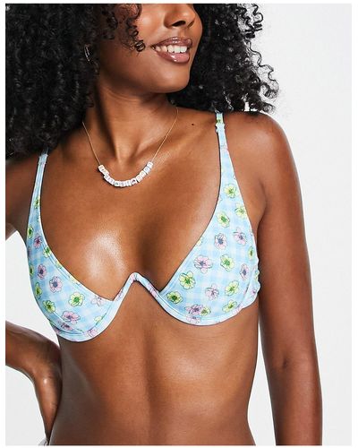 ONLY Wired Cup Bikini Top - Blue