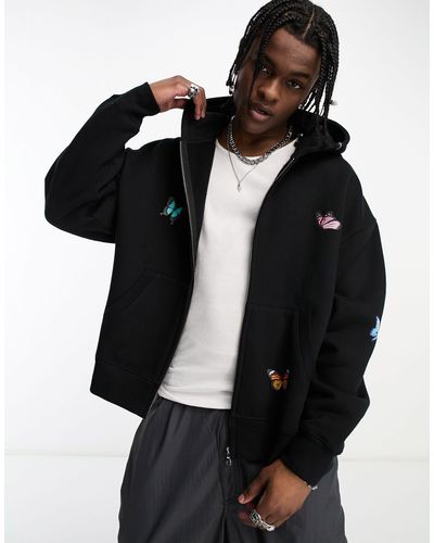 Good For Nothing Co-ord Oversized Zip Through Hoodie - Black