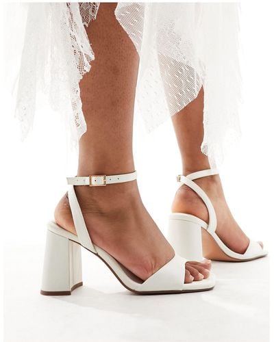 ASOS Hotel Barely There Block Heeled Sandals - White