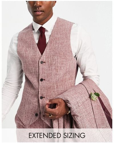 ASOS Wedding Super Skinny Suit Waistcoat - Red
