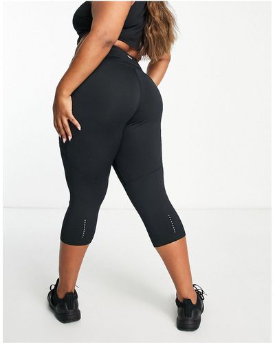 ASOS 4505 Curve – icon – lauf-caprileggings mit schnürung - Schwarz