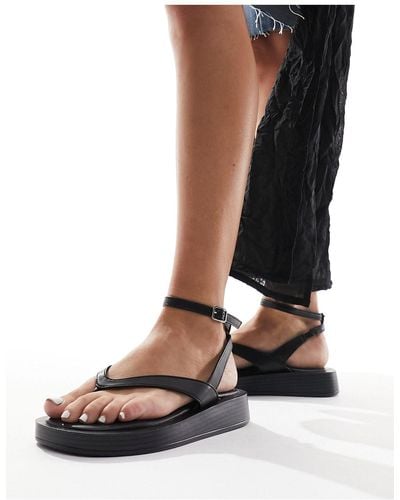 Raid Maysee Toe Thong Flatform Sandals - Black