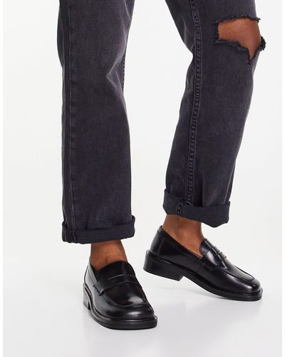 ASOS Monthly Leather Loafers - Black