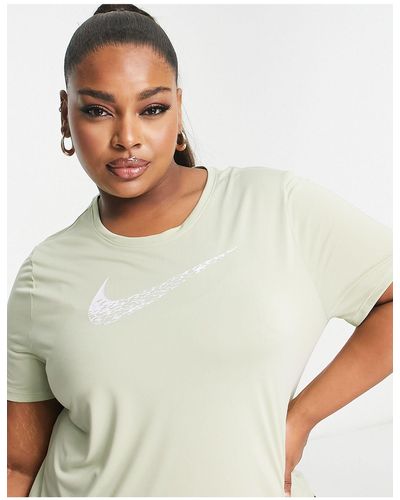 Nike Camiseta salvia con logo swoosh run - Verde