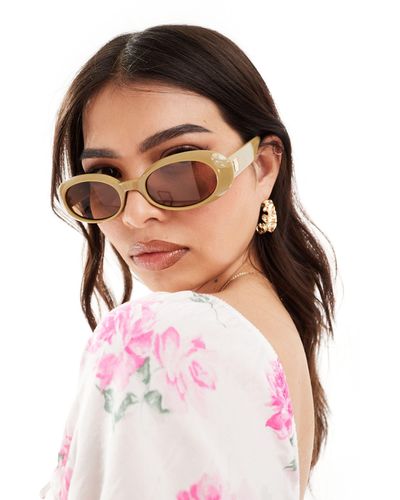 Le Specs Occhiali da sole ovali color pistacchio - Rosa