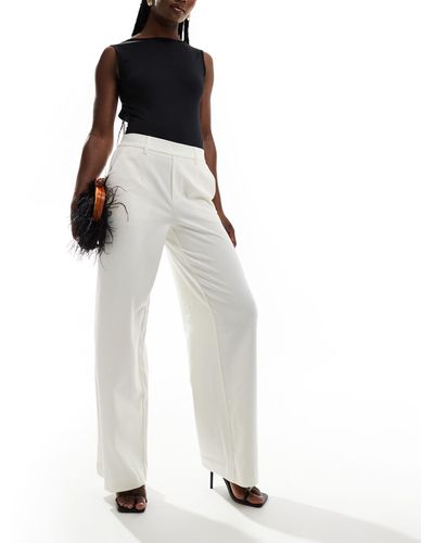 Object Tailored Wide Leg Trousers - White