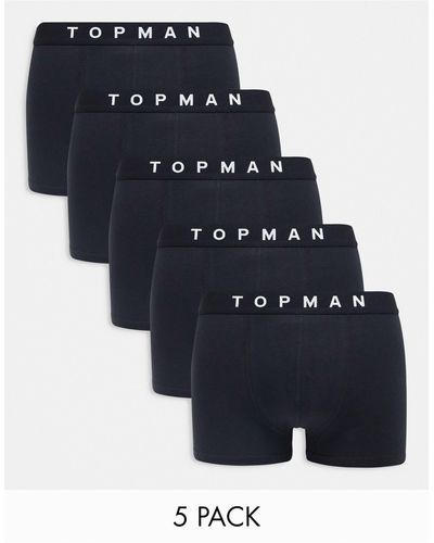 TOPMAN – schwarze unterhosen im 5er-pack - Blau