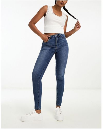 Vero Moda High Rise Skinny Jeans - Blue