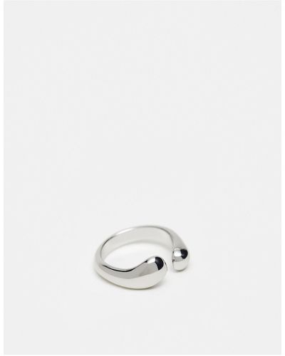 ASOS Ring With Open Melt Design - White