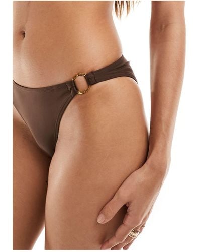 NA-KD Ring Detail Bikini Bottom - Brown
