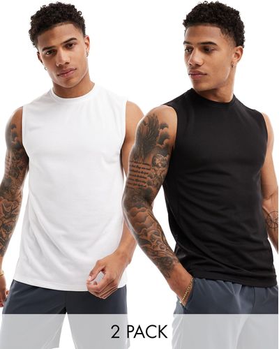 ASOS 4505 Icon Training Sleeveless T-shirt With Quick Dry 2 Pack - Multicolour