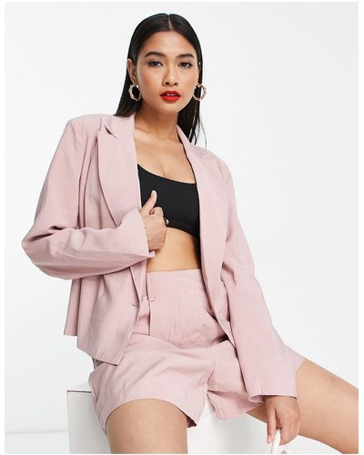 Y.A.S Cropped Blazer Co-ord - Pink