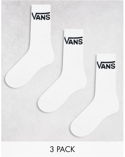 Vans Classic - confezione da 3 paia di calzini bianchi - Bianco