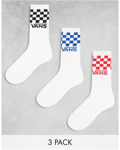 Vans Classic Crew Socks Black/blue/red - White