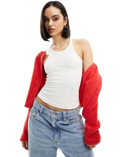 Cotton On Cotton On Pointelle Relaxed Crop Vest - Red