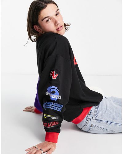 Reclaimed (vintage) Inspired - Uniseks Sweater Met Motorbadge - Meerkleurig