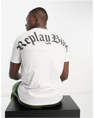 Replay – bedrucktes t-shirt - Weiß