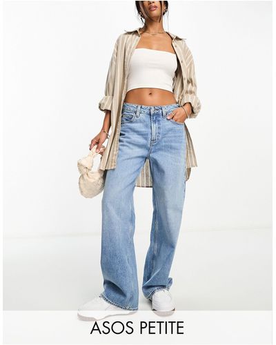 ASOS Asos Design Petite - Dad Jeans - Blauw