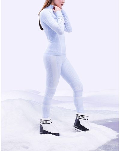ASOS 4505 – baselayer-leggings mit jacquardmuster im après-ski-design - Weiß