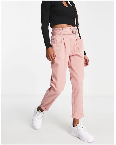 Miss Selfridge – jeans mit hoher taille - Pink