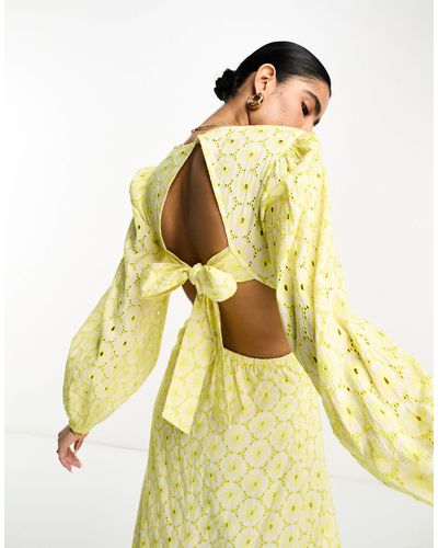 Pretty Lavish Vestito lungo limone - Giallo