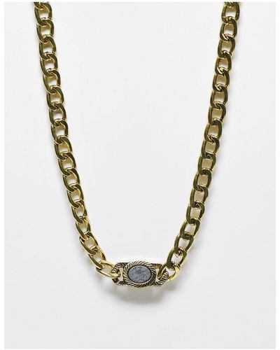 Icon Brand Corazon Oval Composite Chain Necklace - Blue