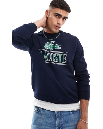 Lacoste Unisex Branded Sweatshirt - Blue