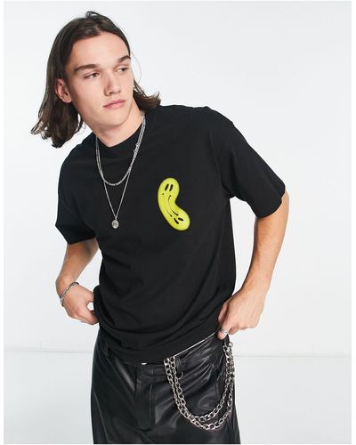 The Couture Club T-shirt décontracté à imprimés déformés - délavé - Noir