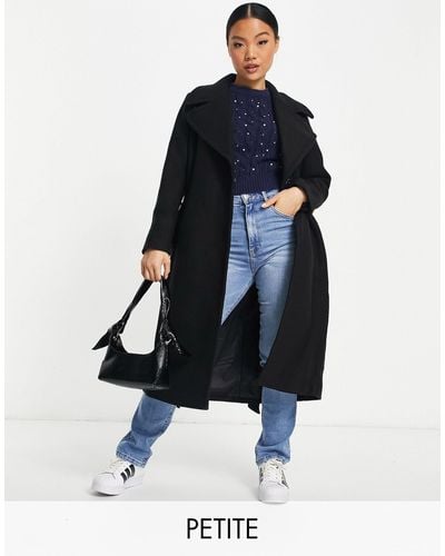 Petite black store smart coat