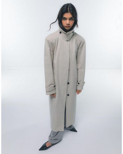 TOPSHOP Ultimate Formal Trench Coat With Extreme Shoulders - Gray