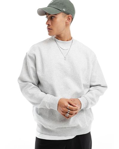 Weekday – locker geschnittenes sweatshirt aus schwerem jersey - Weiß
