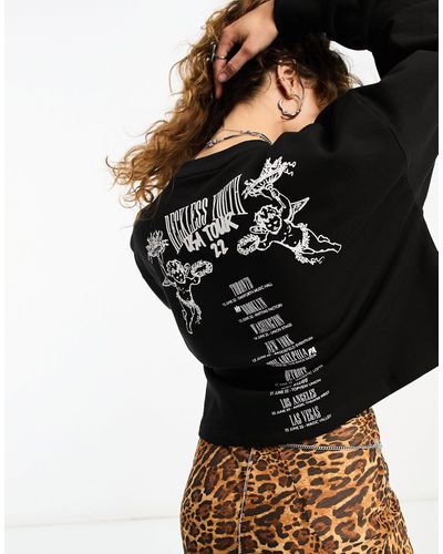 ASOS Sweatshirt Met Grafische 'reckless Youth'-print - Zwart