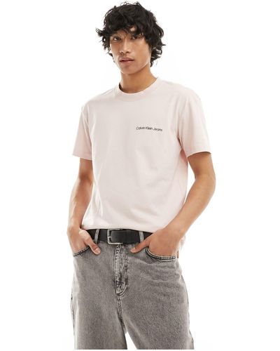 Calvin Klein Institutional - t-shirt seppia con logo - Multicolore