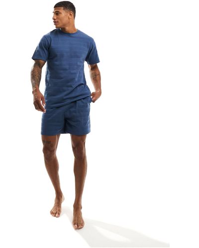 ASOS – lounge-set, bestehend aus oversize-t-shirt und shorts - Blau