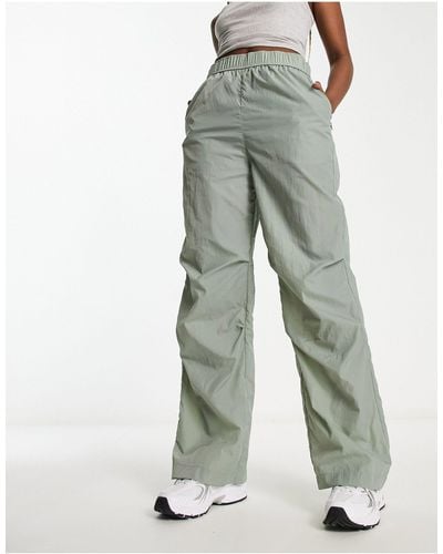 Monki Straight Leg Parachute Pants - Gray