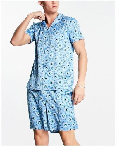 Chelsea Peers Korte Satijnen Pyjamaset - Blauw