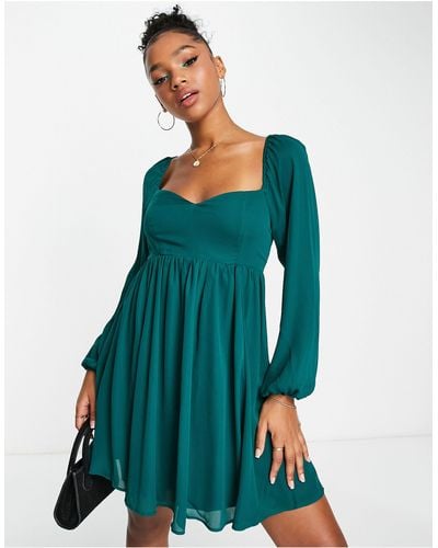 Abercrombie & Fitch Babydoll A-line Dress - Green