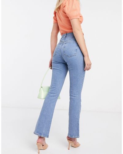 ASOS High Rise '70's' Stretch Flare - Blue