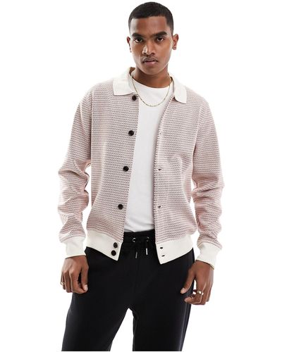 PS by Paul Smith Paul Smith Knitted Colla Cardigan - Natural