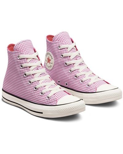 Converse Chuck Taylor All Star Hi Plaid Sneakers - Pink