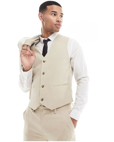 ASOS Wedding Super Skinny Suit Waistcoat - Natural
