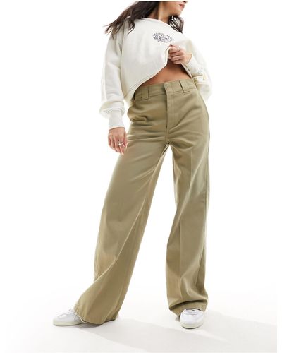 Dickies Pantaloni a fondo ampio color cuoio beige - Neutro