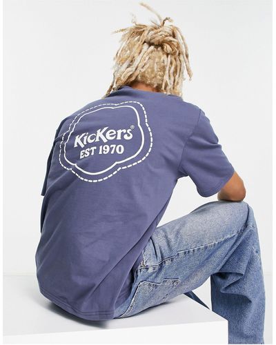 Kickers Core Logo Embossed Back Print T-shirt - Blue