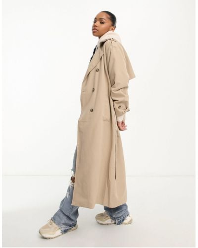 Vero Moda Longline Belted Trench Coat - Natural