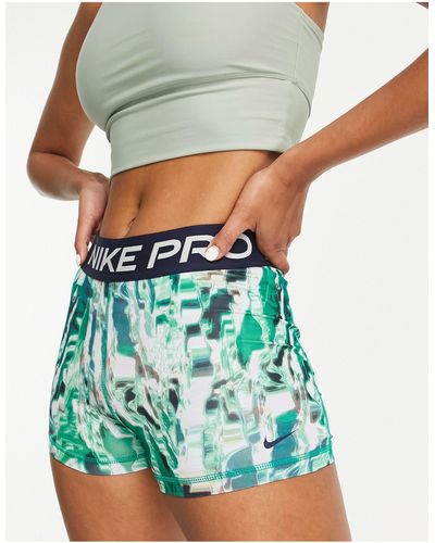 Nike Nike - pro training aop - shorts da 3" verdi con grafica stampata - Verde