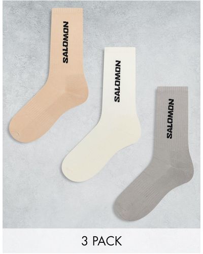 Salomon 3 Pack Of Everyday Unisex Crew Socks - White