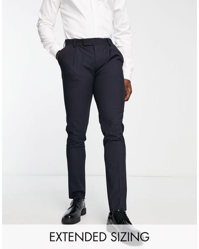 Noak Camden - pantaloni da abito premium skinny verdi elasticizzati - Blu