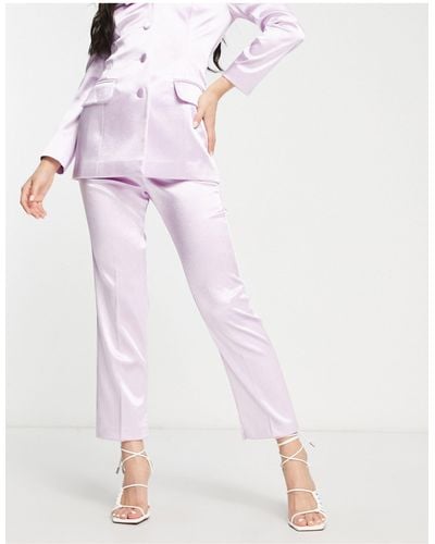 ASOS Metallic Cigarette Suit Trouser - Pink