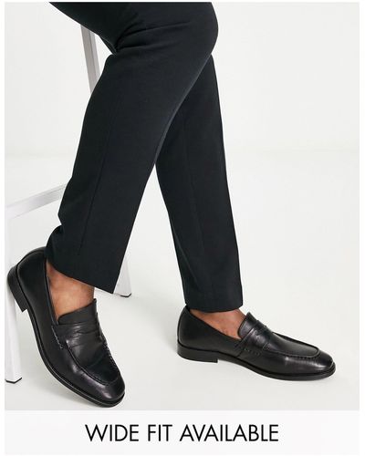 ASOS Leather Penny Loafers - Black