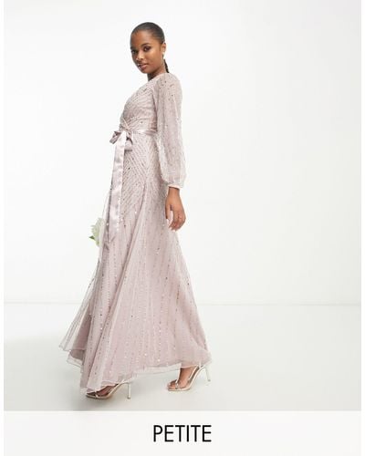 Frock and Frill Bridesmaid Wrap Maxi Dress - Pink